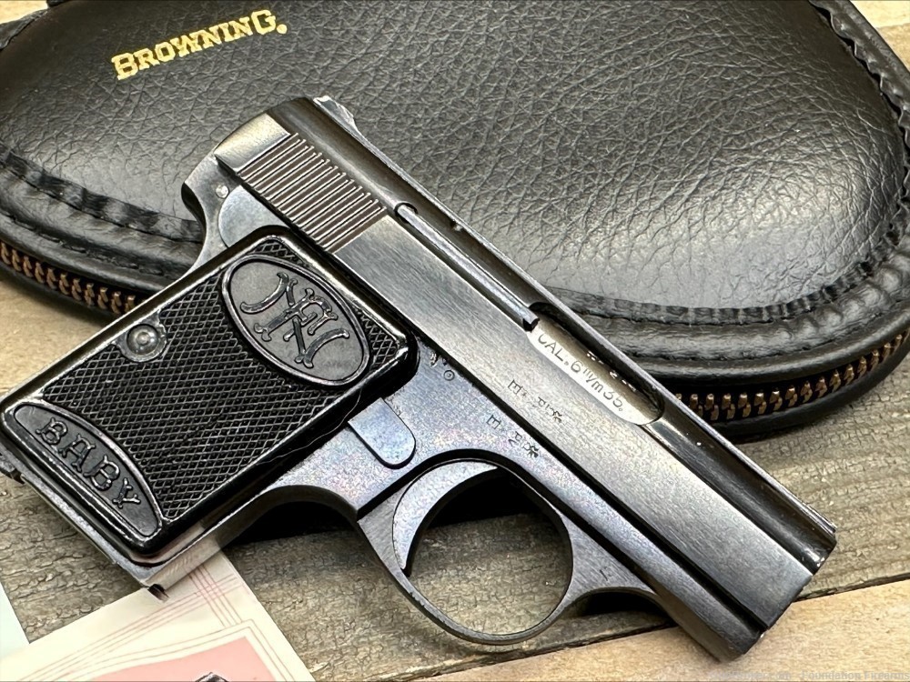 Very Rare FN Belgium Browning Baby .25 acp Semi Auto Pistol w/Manual & Case-img-4