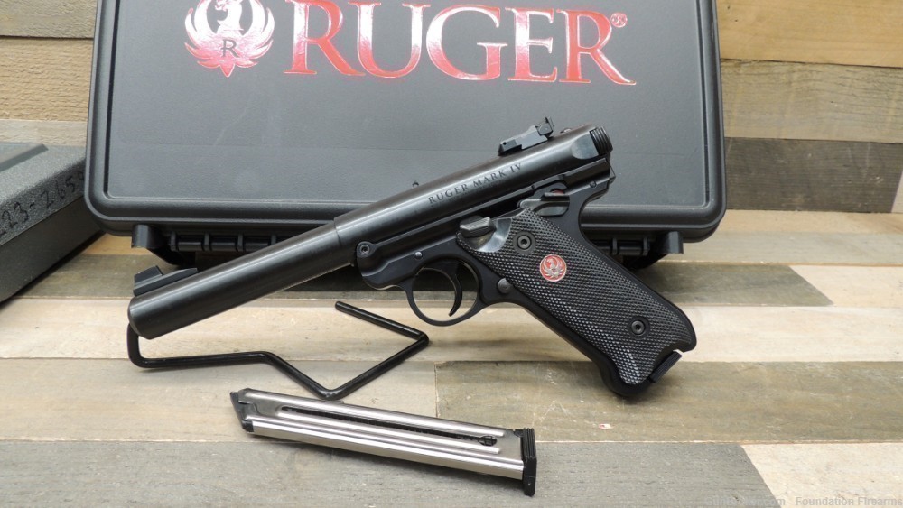 Ruger Mark IV Target 22 LR 5.5 10rd Black Pistol-img-0
