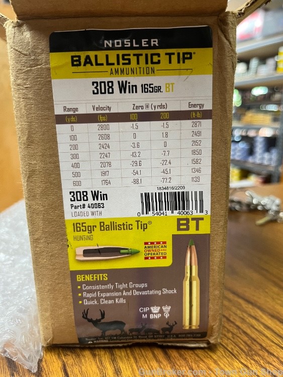 Nosler 308 Win 165 Grain Ballistic Tip 200 Round Case #40063-img-3