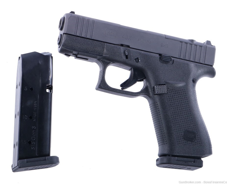 Glock 43x MOS 9mm Luger Semi-Auto Pistol w/2 15rd Shield Arms Mag Bundle!-img-0