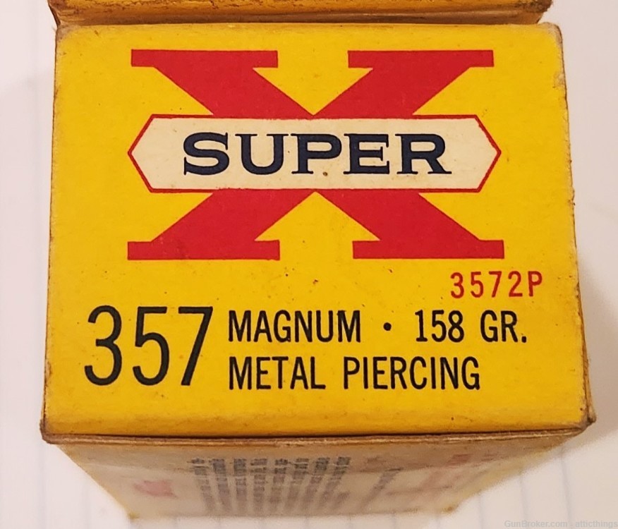 Vintage Box/50 Western Super X 357 Magnum 158 Grain Pistol Bullets   -img-1