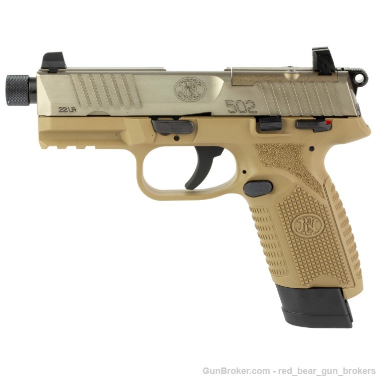 FN 502 Tactical FDE Suppressor-Ready .22 15rd Pistol - 66-101006-img-0
