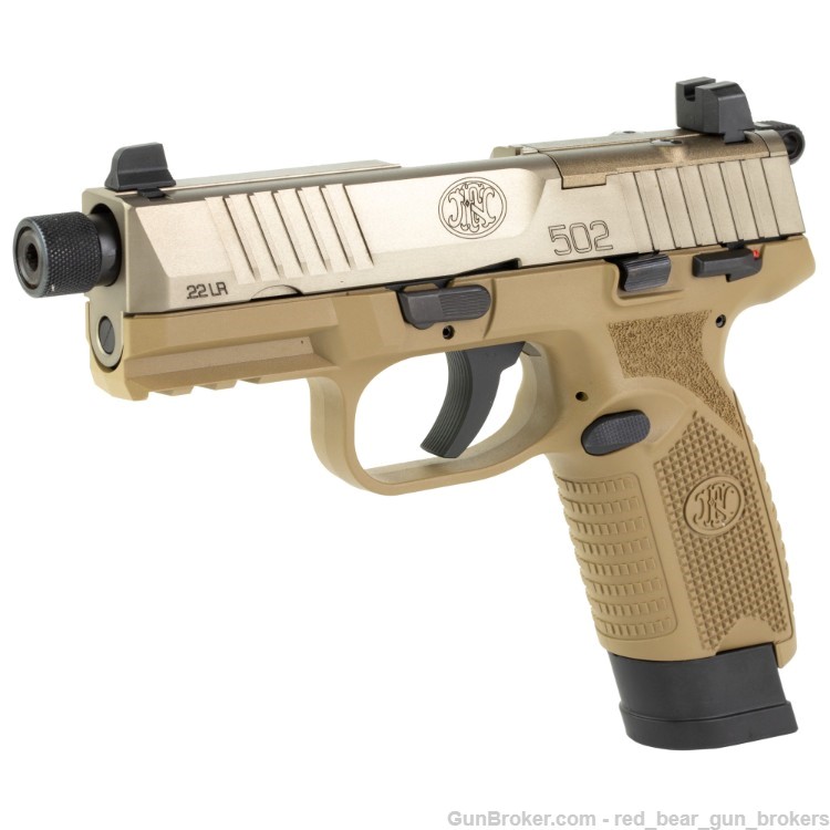 FN 502 Tactical FDE Suppressor-Ready .22 15rd Pistol - 66-101006-img-2