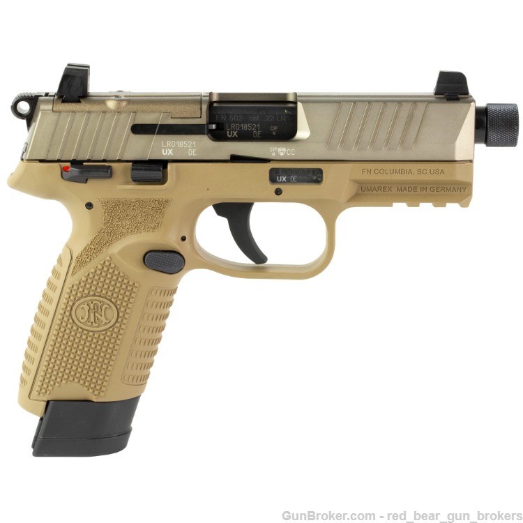 FN 502 Tactical FDE Suppressor-Ready .22 15rd Pistol - 66-101006-img-1