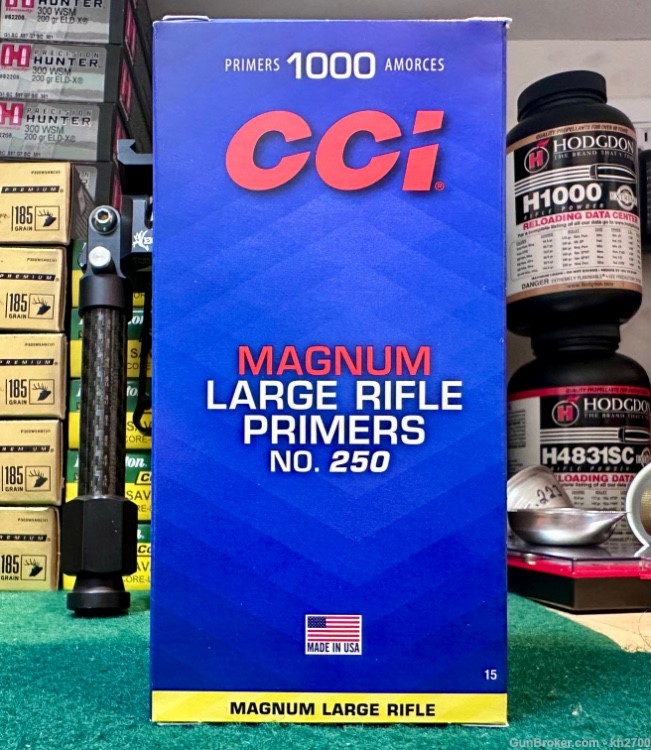 1000 CCi NO. 250 Magnum Large Rifle Primers #250 CCI-250 250M GM215M-img-0
