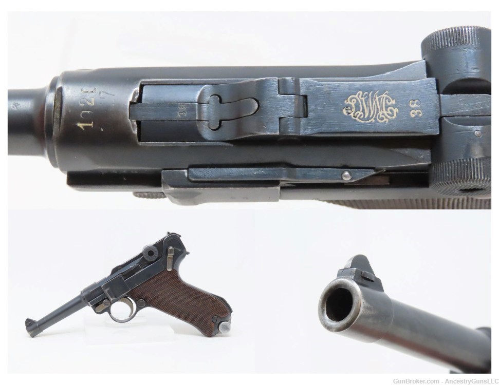 Double Dated 1917/1920 WORLD WAR I DWM 9x19mm GERMAN LUGER Pistol   -img-0