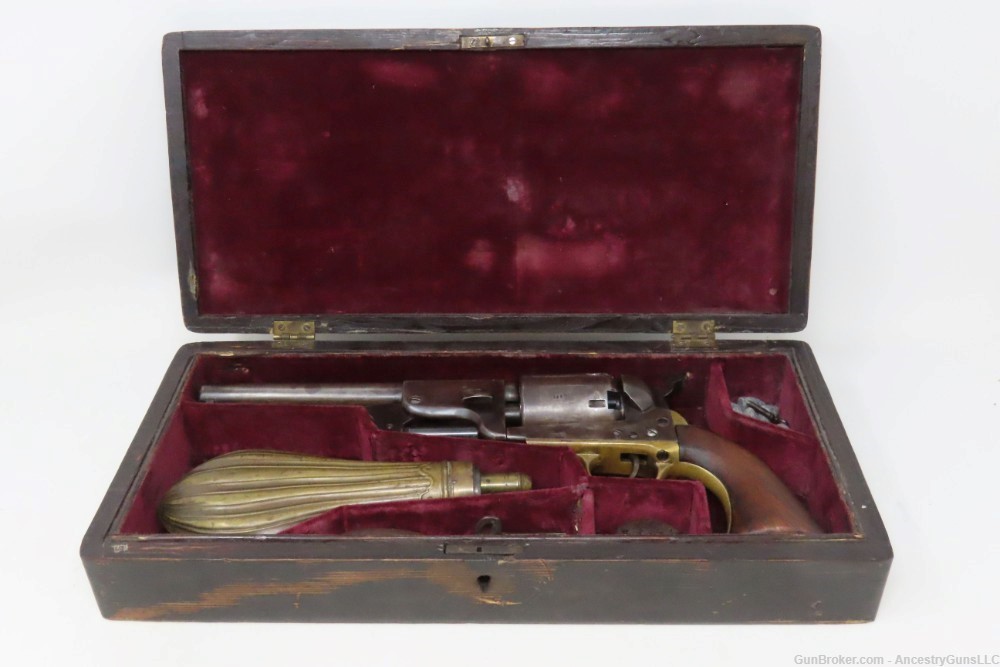 CASED Antique COLT Hartford English DRAGOON .44 Percussion SCARCE Revolver -img-1
