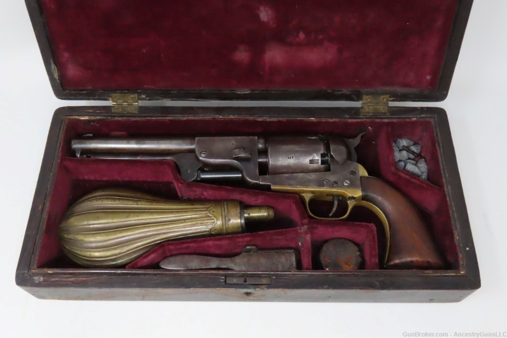 CASED Antique COLT Hartford English DRAGOON .44 Percussion SCARCE Revolver -img-2