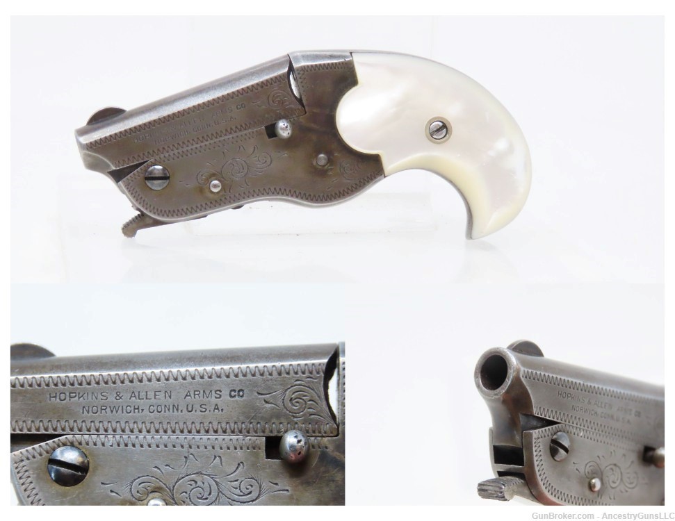 RARE c1911 HOPKINS & ALLEN Vest Pocket Pistol .22 SHORT Parrot Beak Single -img-0
