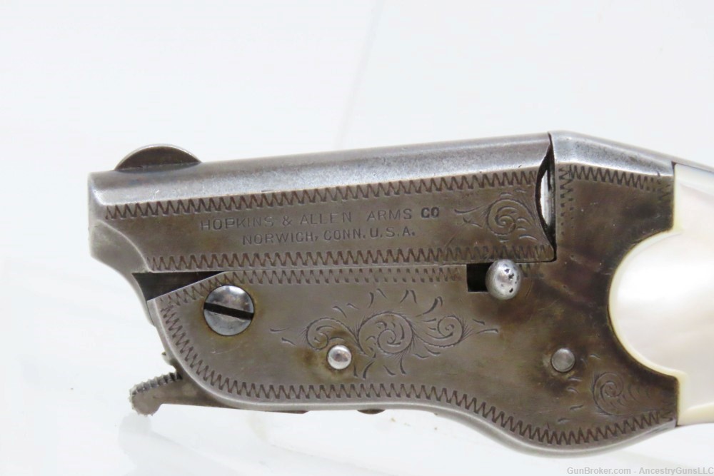 RARE c1911 HOPKINS & ALLEN Vest Pocket Pistol .22 SHORT Parrot Beak Single -img-3