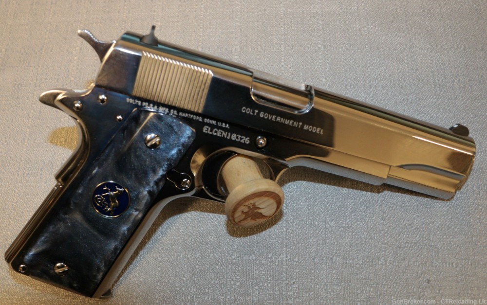 Rare Colt Custom Shop 1911 Bright Stainless 5" .38 Super VERY NICE!!!-img-2