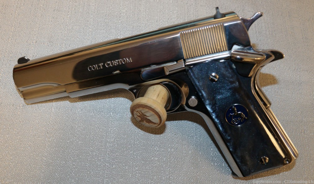 Rare Colt Custom Shop 1911 Bright Stainless 5" .38 Super VERY NICE!!!-img-3