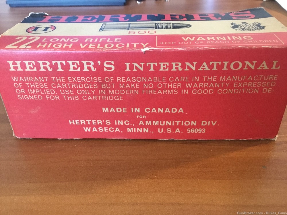 HERTER’S (approx. 1950’s) 10 boxes packed in 500 rd.carton .22LR RARE-img-3