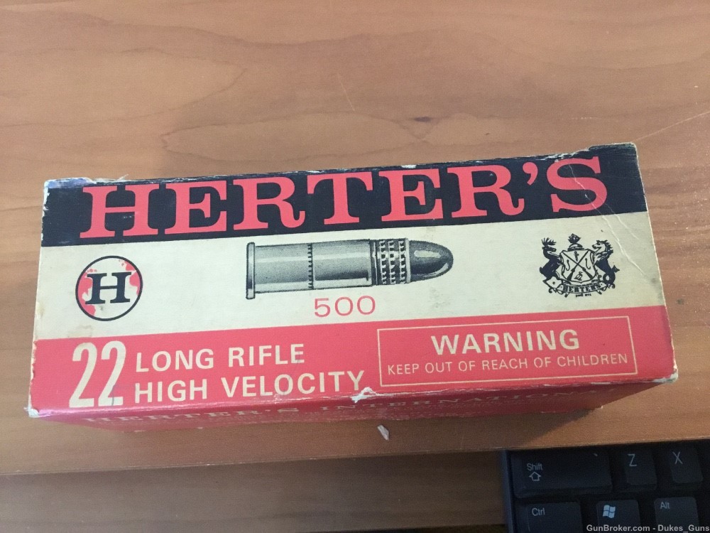 HERTER’S (approx. 1950’s) 10 boxes packed in 500 rd.carton .22LR RARE-img-0