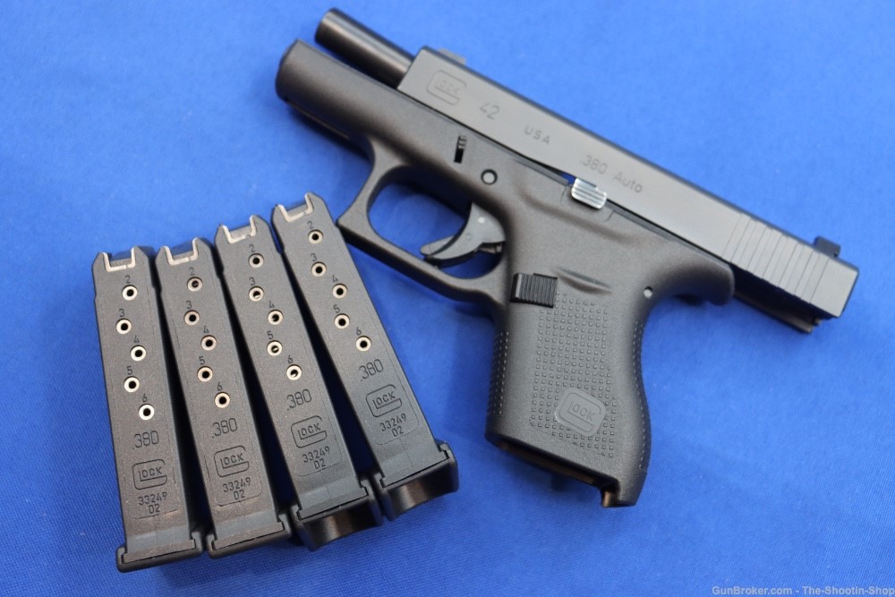 Glock Model G42 Pistol 380ACP Compact NIGHT SIGHTS 4-Mags 380 6RD USA CMPT-img-16