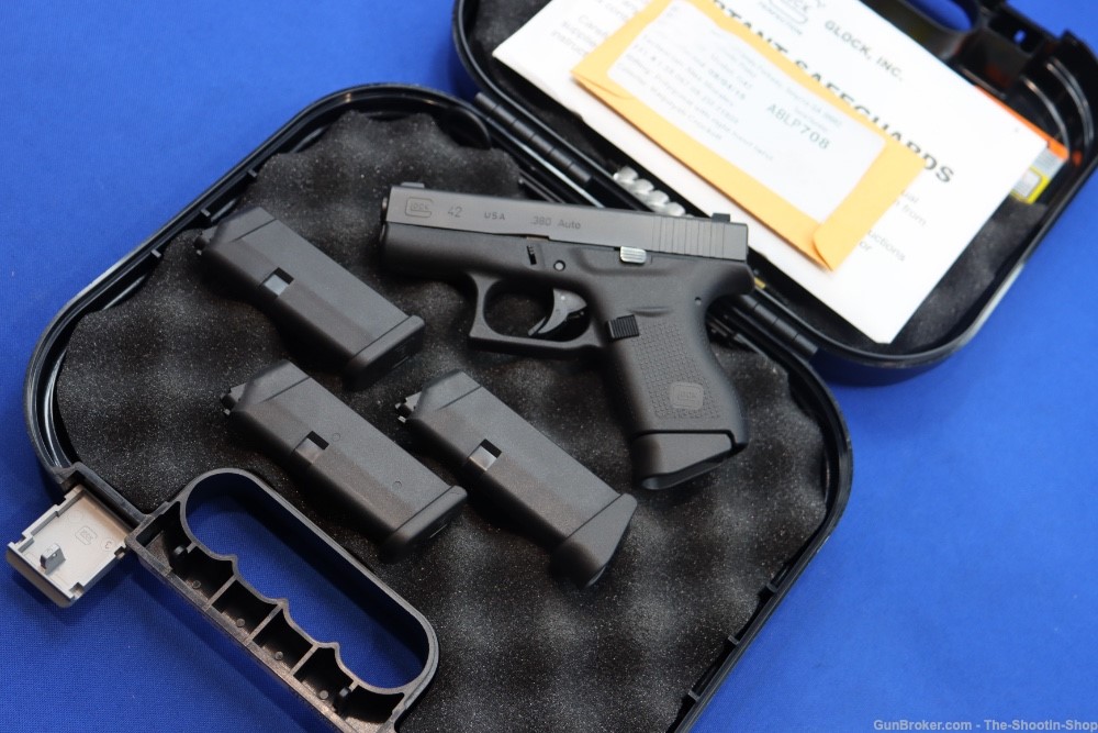 Glock Model G42 Pistol 380ACP Compact NIGHT SIGHTS 4-Mags 380 6RD USA CMPT-img-18