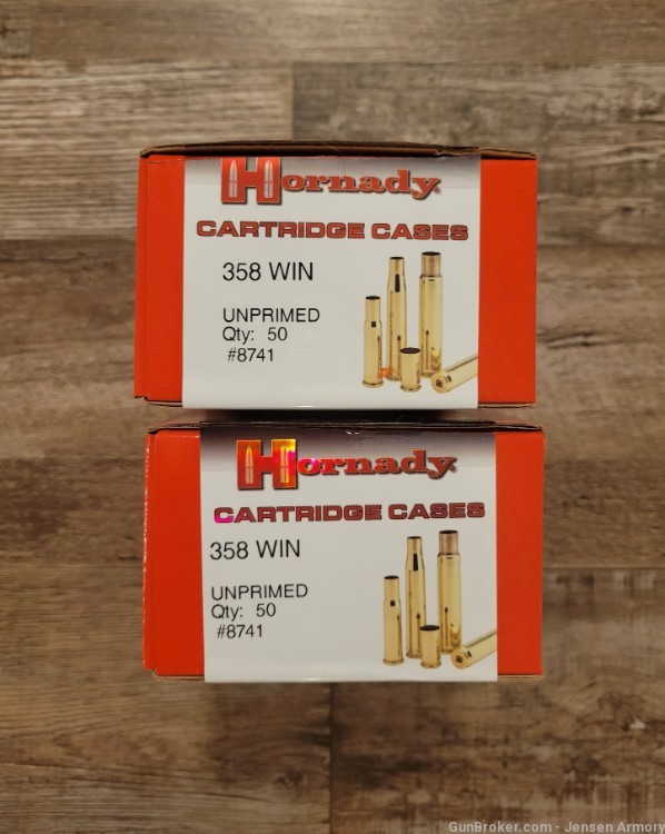 X100 Primed Hornady .358 Winchester 358 Win Brass Cases No Reserve -img-0
