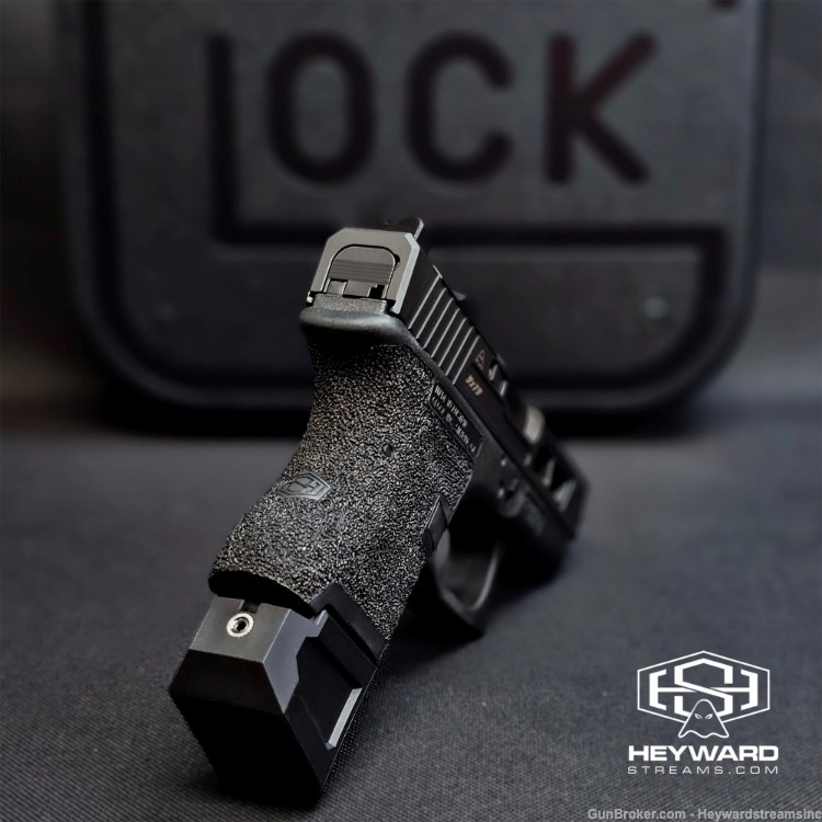 CUSTOM GLOCK 26 HAND-STIPPLING, ARMOR BLACK CERAKOTE HS-J02 SLIDE, 9mm-img-5