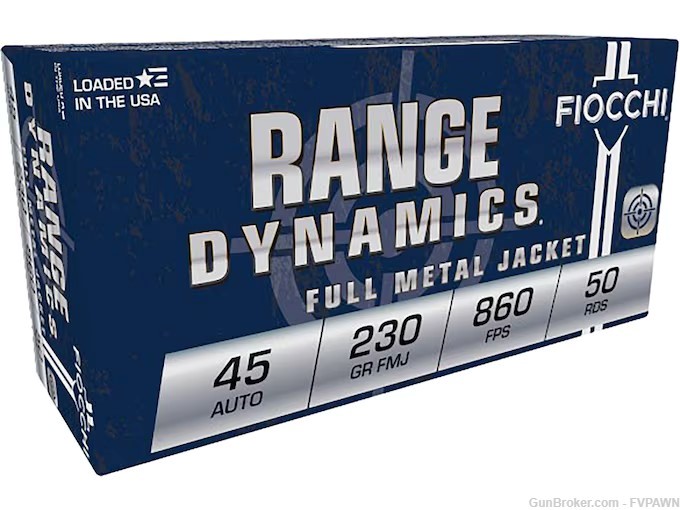 3 Boxes 150 Rds Fiocchi Range Dynamics 45 ACP Ammo 230 Gr Full Metal Jacket-img-0
