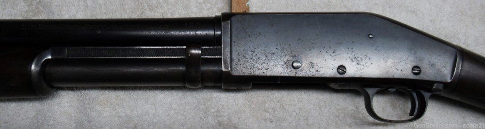 Marlin Mod 34 Pump Shotgun, 12 ga, 1926, 26 in, Polly Choke, Very Good-img-7