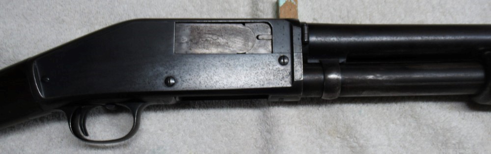 Marlin Mod 34 Pump Shotgun, 12 ga, 1926, 26 in, Polly Choke, Very Good-img-3