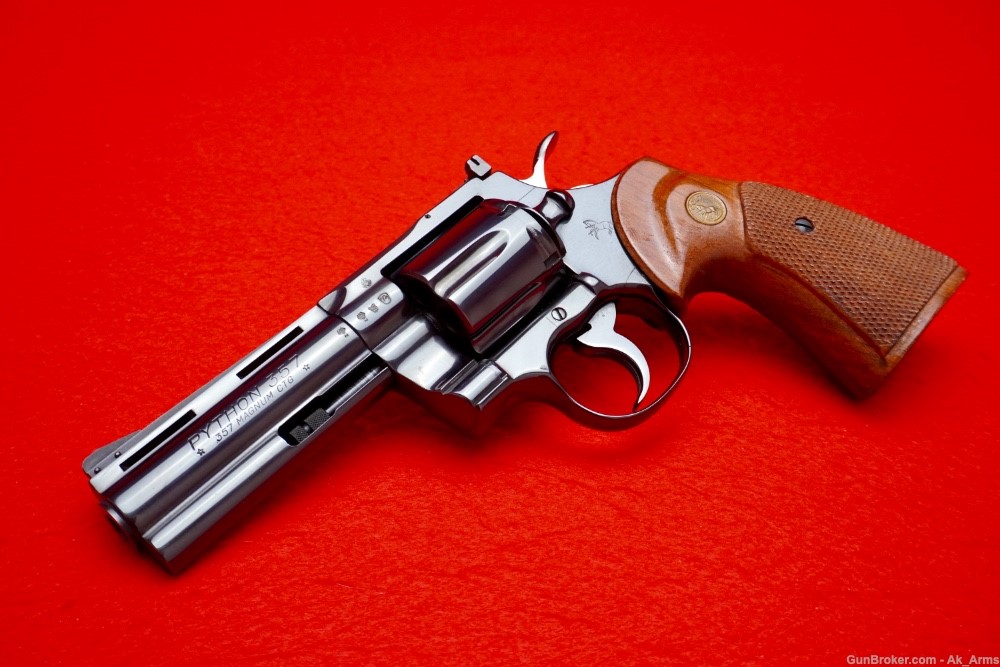 RARE 1974 Colt Python 4" Factory Royal Blue .357 Magnum Collector!-img-0