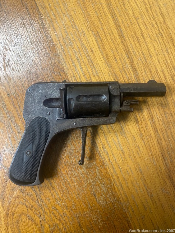 Belgian Acier folding trigger revolver RARE - Shelf Tag 475-img-1
