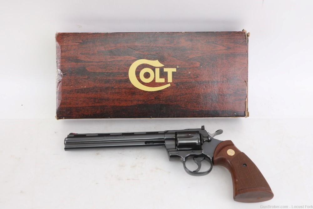 Colt Python 357 Magnum 8" Blue Custom Shop 1962 C&R Near Mint w/ Box NoRsrv-img-0