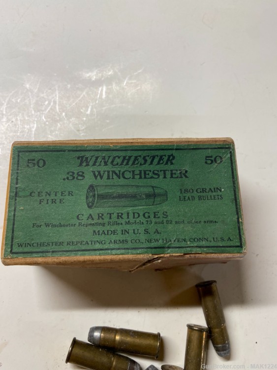 38-40 Winchester .38 Winchester (Model 73 and 92 Rifles)38rds original box -img-0