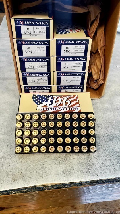 10mm 180gr Plated Flat Point Loaded Ammo 500 Count Case -img-0