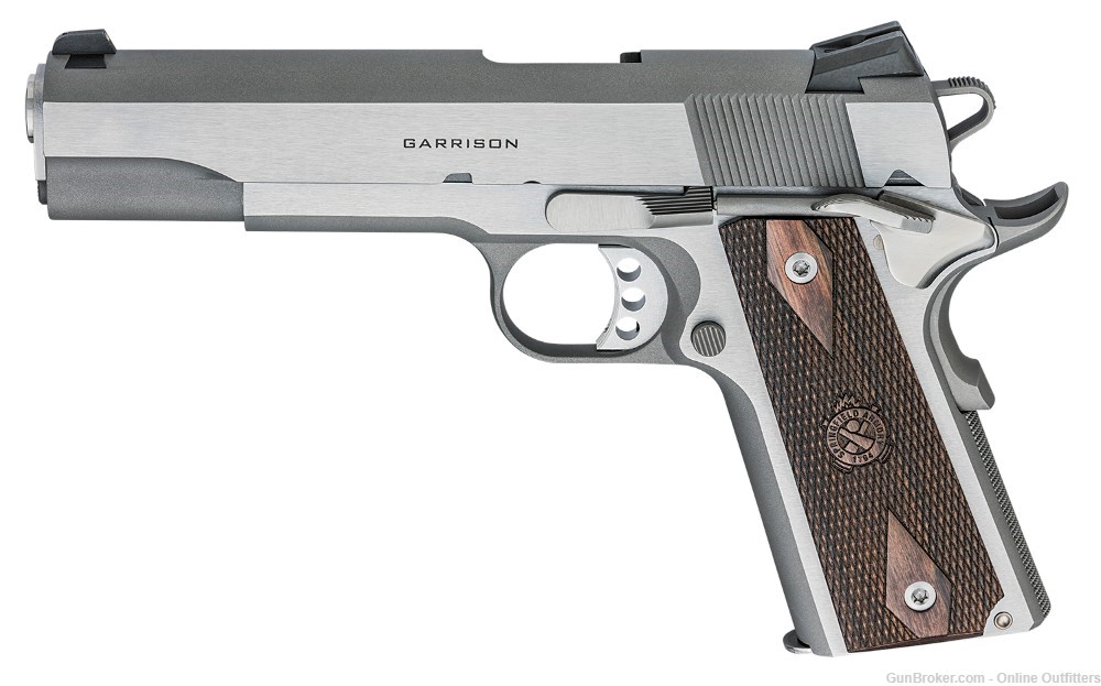 Springfield 1911 Garrison 45 ACP 5" 7+1 Stainless Wood Grips PX9420S-FL-img-1