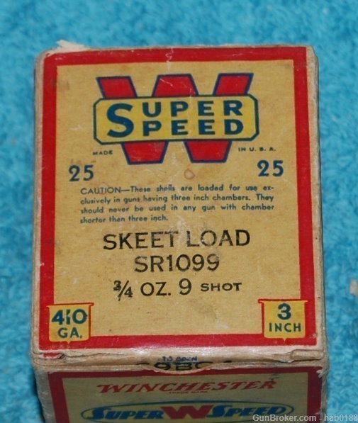 Vintage Full Box of Winchester Super Speed 410 Skeet Load 3"-img-1