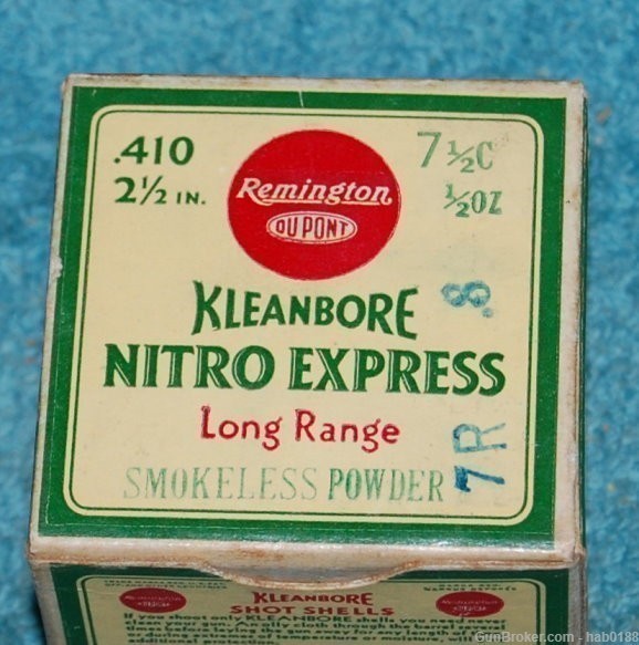 Vintage Full Box Remington Kleanbore Nitro Express 410 Shotgun Shells 2 1/2-img-1
