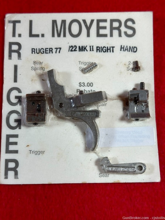 Moyers Ruger Model 77/22 M77/22 Mark II MKII Rifle Trigger Part Kit-img-0