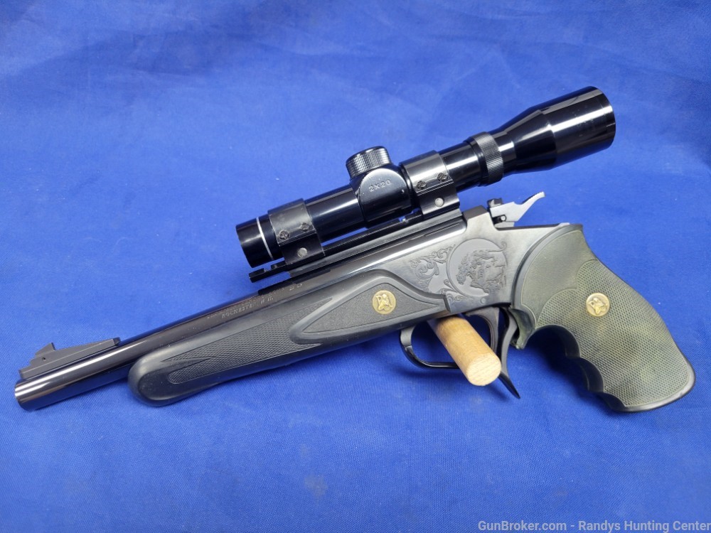 Thompson Center Contender Single Shot Pistol .22 LR w/ 2x Handgun Scope T/C-img-1