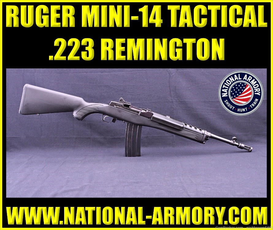 2010 RUGER MINI-14 TACTICAL 223 REM 16" BBL BLACK SYNTHETIC STOCK SEMI-AUTO-img-0