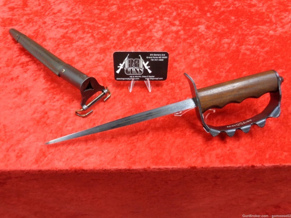 RARE US 1917 Trench Knife AC Co World War 1 WWI Knuckle Dagger WE TRADE BUY-img-29