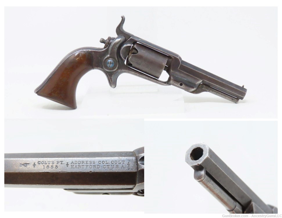 ANTEBELLUM Antique Pre-CIVIL WAR COLT M1855 ROOT Sidehammer POCKET Revolver-img-0