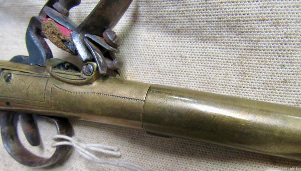 Brass Frame Flint Lock Muff Pistol British -img-10