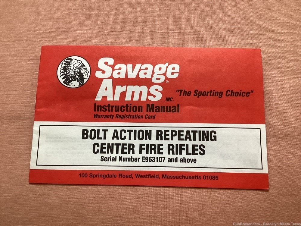 Savage Arms Bolt Action Repeating Center Fire Rifles Owners Manual.-img-0