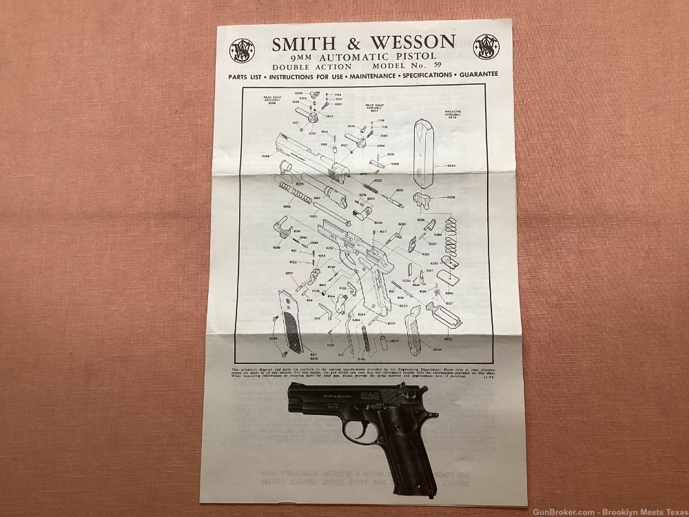 Smith & Wesson Model 59 Owners Manual.-img-0