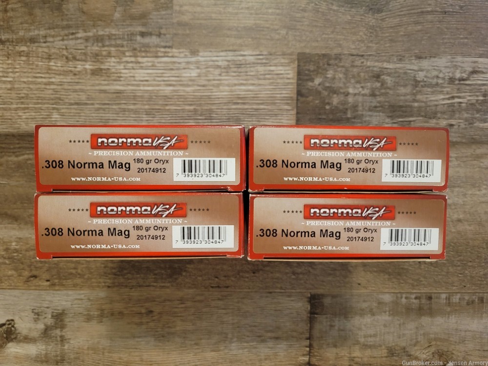 X66 Rounds Norma USA .308 Norma Magnum 180 Grain Oryx No Reserve -img-1