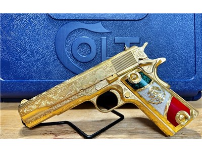 Colt 1911 Government Series .45 acp Series 70 GOLD DEEP ENGRAVED