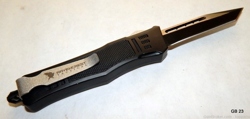Cerakote Matte Black Titan Bravo Tactical OTF Knife 2-3/4" Blade RCT-1-img-0