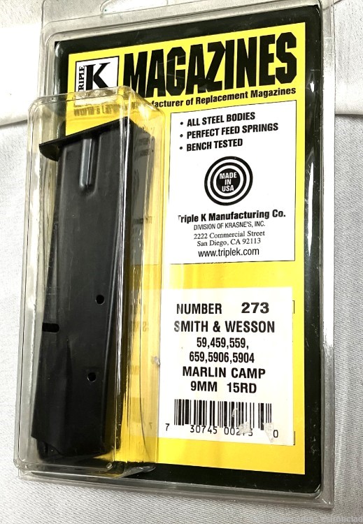 Magazine for S & W 59, or Marlin Camp Carbine 9mm 15 rd -img-0