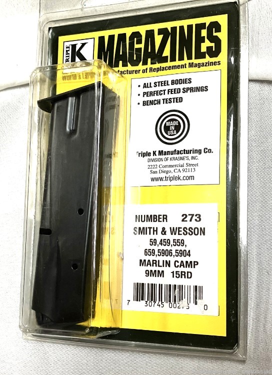 Magazine for S & W 59, or Marlin Camp Carbine 9mm 15 rd -img-1