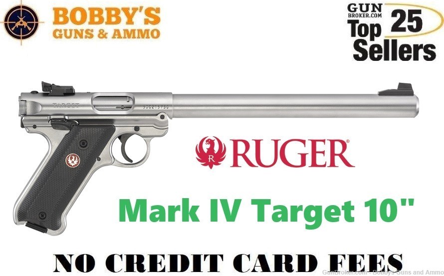 Ruger 40174 Mark IV Target 22 LR 10+1 10" Overall Satin Stainless-img-0