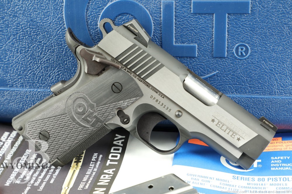  LIKE NEW, Colt Combat Elite Defender, 3", 9mm Series 80 Stainless  -img-0