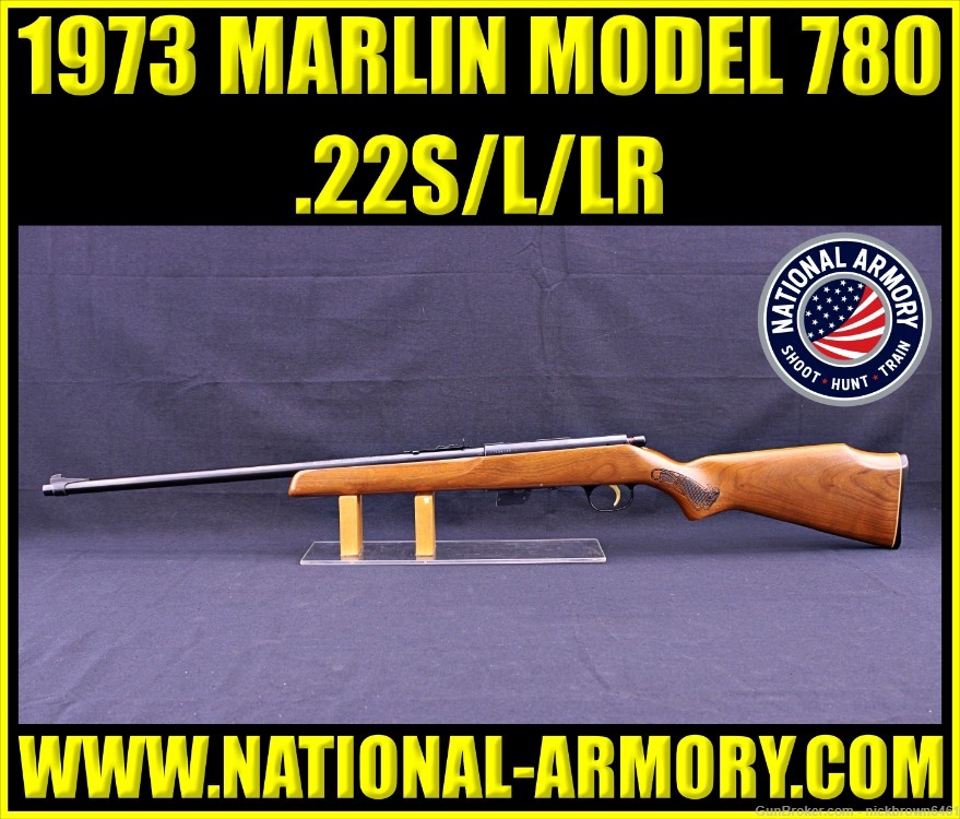 1973 MARLIN MODEL 780 JM STAMPED 22S/L/LR 21" 7 RD MAG BOLT ACTION-img-0