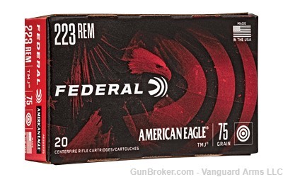 500 rounds of Federal  American Eagle 223 Rem 75Gr Total Metal Jacket!-img-0
